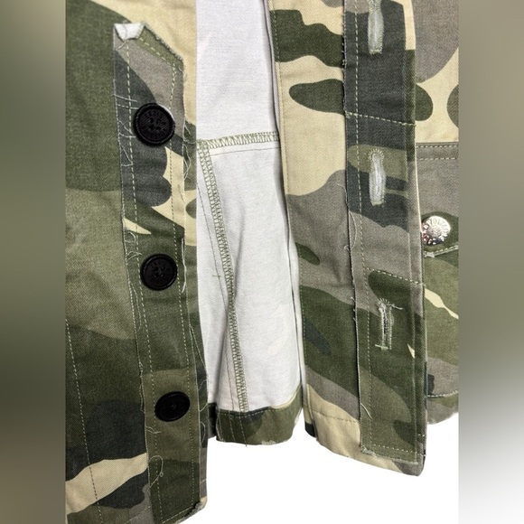 ZADIG & VOLTAIRE Camo Button Front Cargo Jacket Size Small - Picture 6 of 14